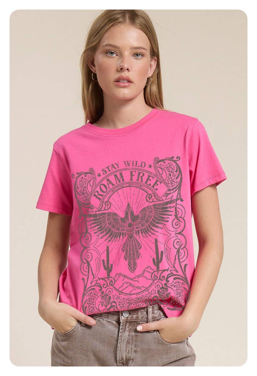 Free Bird Stay Wild Roam Free Graphic Tee
