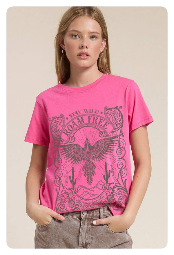 Free Bird Stay Wild Roam Free Graphic Tee