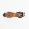Myra Lone Star Handtooled Leather Watch Band in Light Saddle Tan