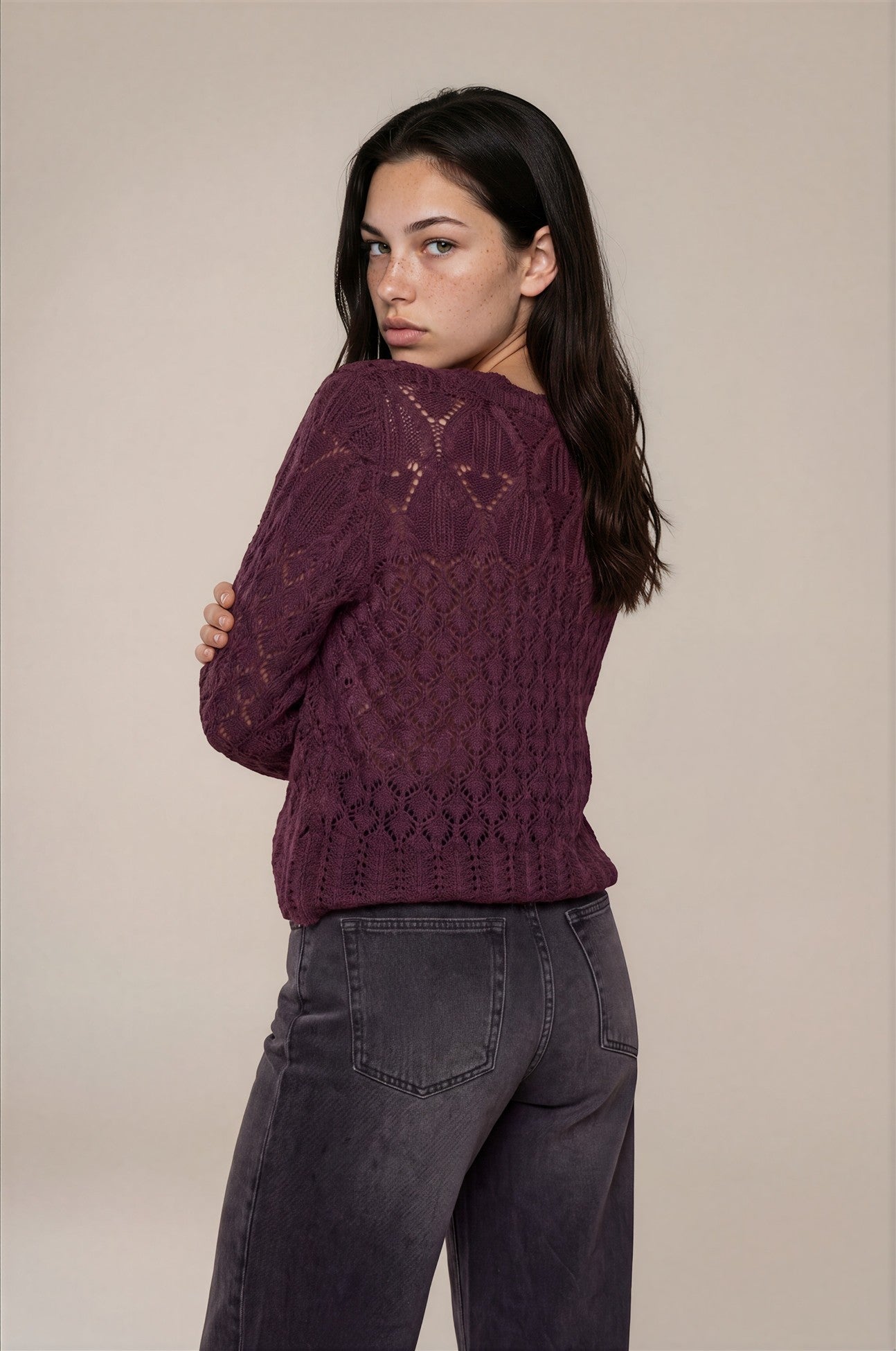 Textured Knit Cropped Cardigan
