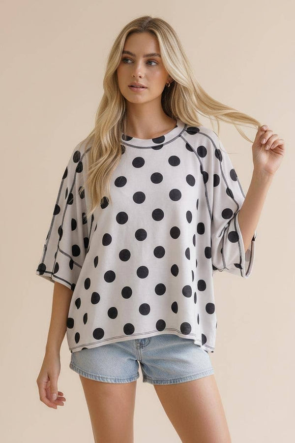 The Dot Your Way Tee - Blush & Cactus