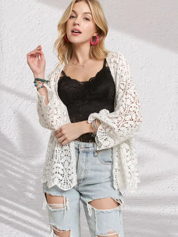 Leaf Pattern Cardigan