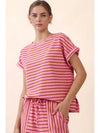 Pink Mocha Stripe Short Set