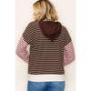 Staccato Color Blocked Stripe Hoodie Top