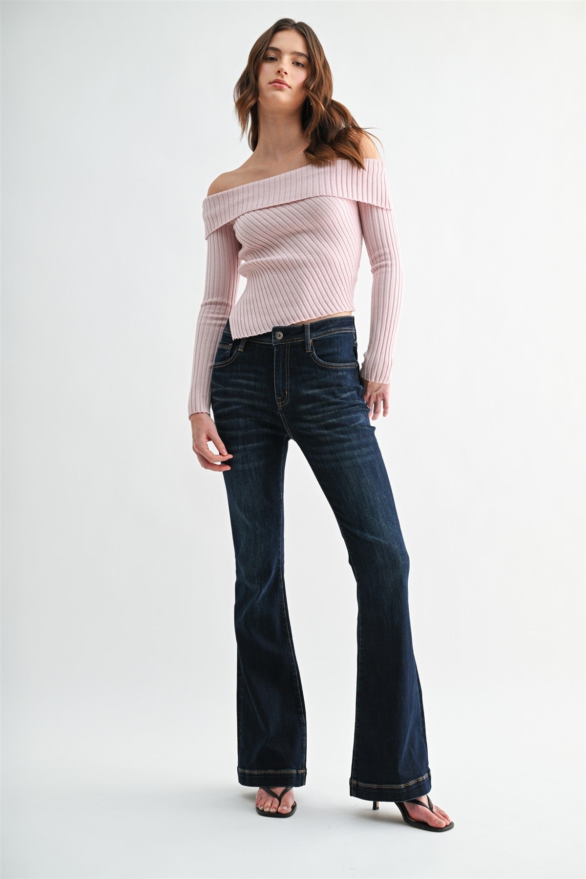 Mica Denim High Rise Flare Leg - Blush & Cactus