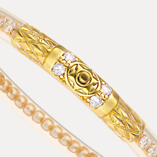 BuDhaGirl Queen All Weather Bangles (AWB) - Clear Crystal (Single Bangle) - Blush & Cactus