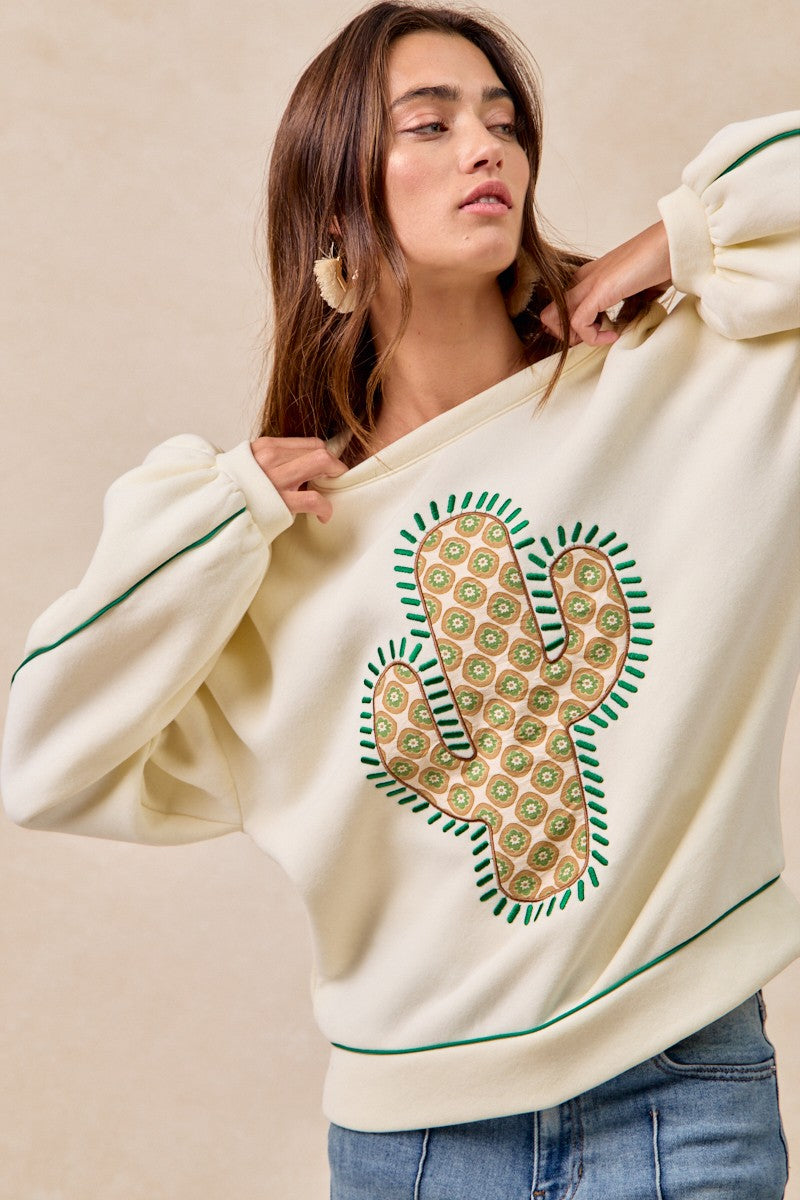 Boho Saguaro Soul Crew Sweatshirt