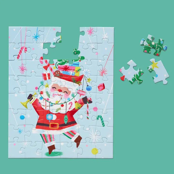 Fancy Pants Santa 48 Piece Christmas Puzzle Snax - Blush & Cactus