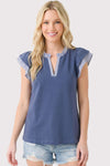 Blue Ribbon Top - Blush & Cactus