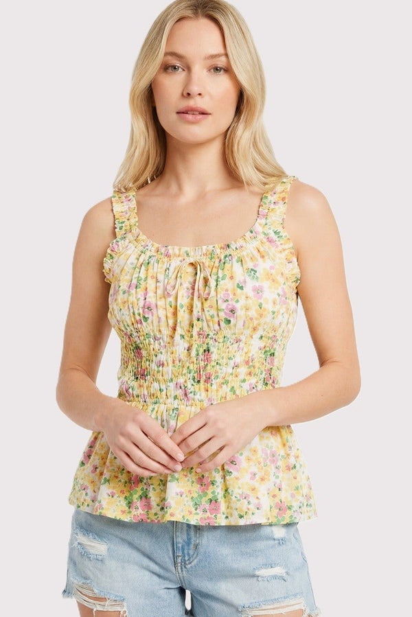 Petal Meadow Tank - Blush & Cactus