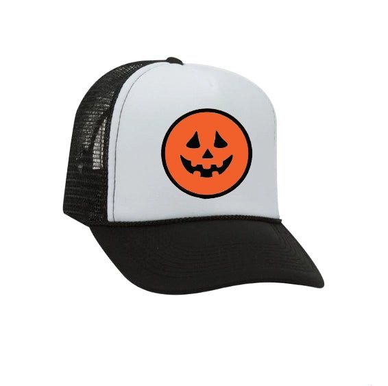 Pumpkin Face Vintage Trucker Hat Cap Unisex - 2 Colors - Blush & Cactus
