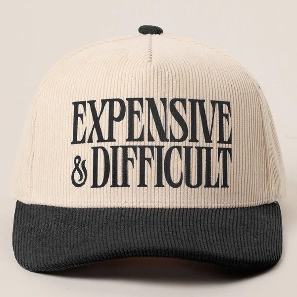 Expensive & Difficult Corduroy Trucker Hat - Blush & Cactus
