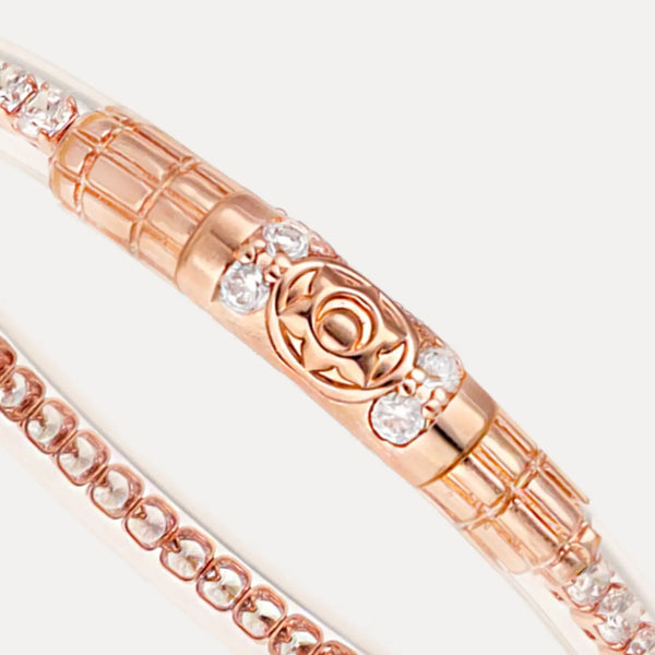 BuDhaGirl Queen All Weather Bangles (AWB) - Clear Crystal (Single Bangle) - Blush & Cactus
