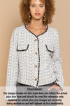 SALE POL Button Down Tweed Jacket - Curvy Size