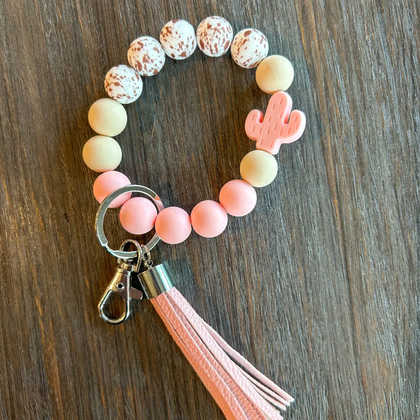 Cactus Western Keychain - Blush & Cactus