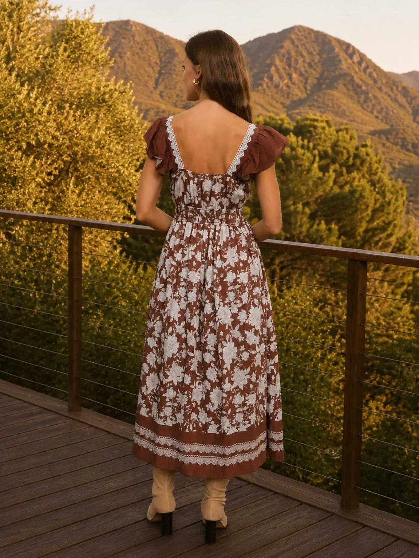 Garden Gate Smocked Midi Dress