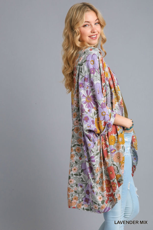 Multicolor Floral Kimono