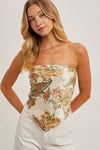 Paisley Satin Bandana Tube Top