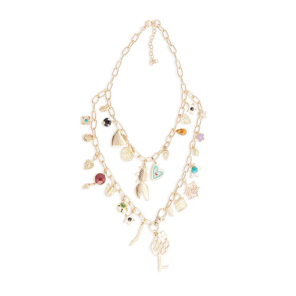 Flowers & More Charms Necklace - Blush & Cactus