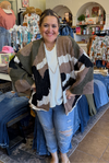 POL 3/4 sleeve Relaxed Camo Cardigan