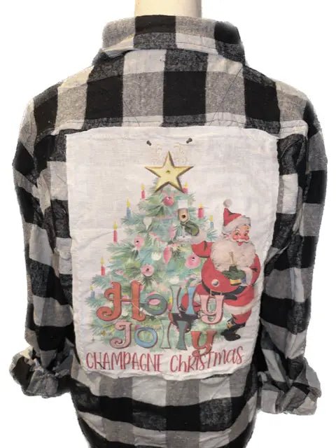 SALE Champagne Christmas Flannel - Blush & Cactus