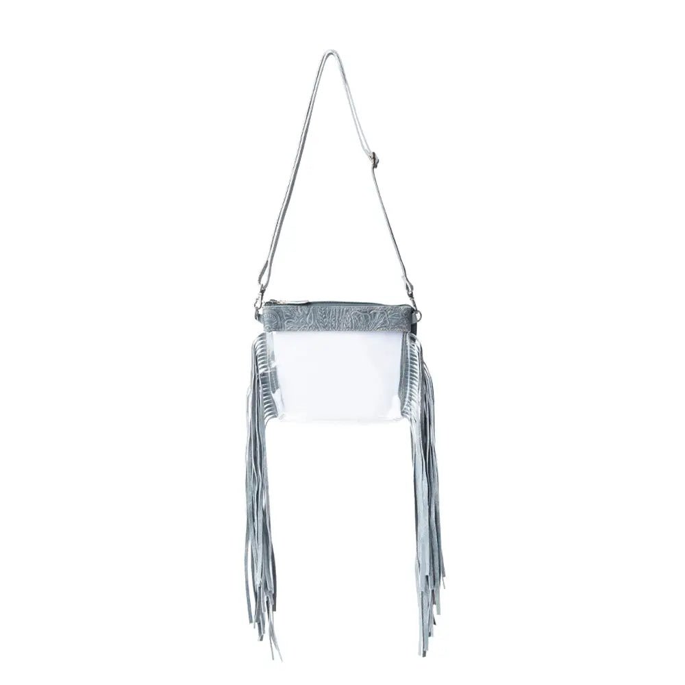 Myra Frontier Trail Clear Fringe Bag in Cactus Moss