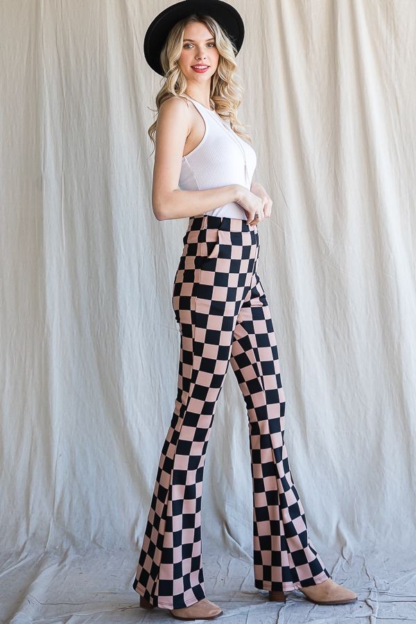 Jade By Jane Black and Mocha Checkered Pants