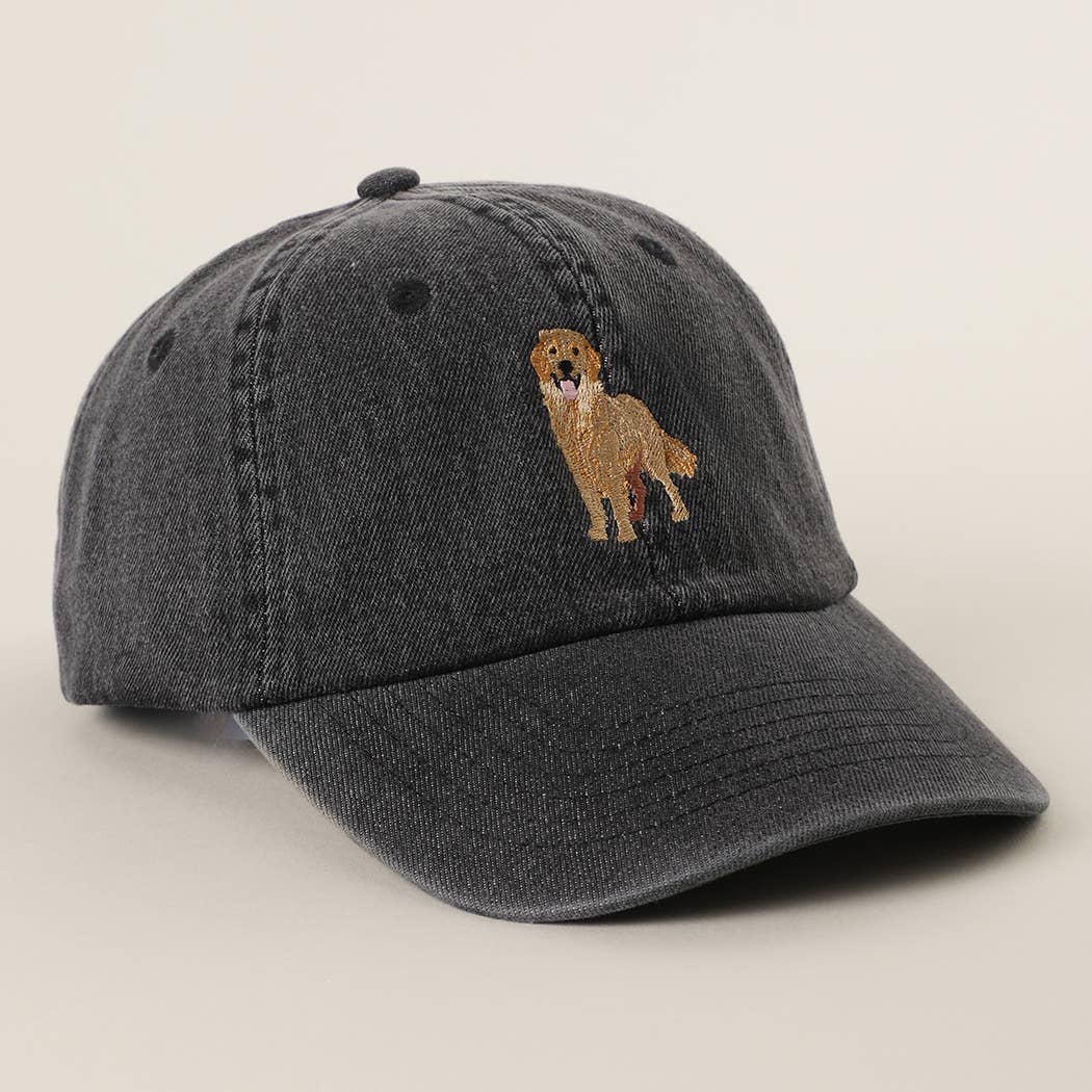 Golden Retriever Embroidered Denim Baseball Cap
