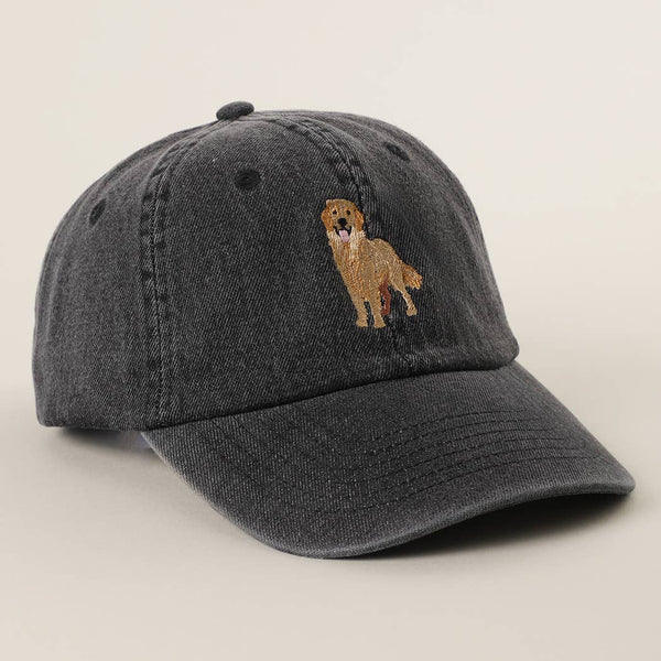 Golden Retriever Embroidered Denim Baseball Cap