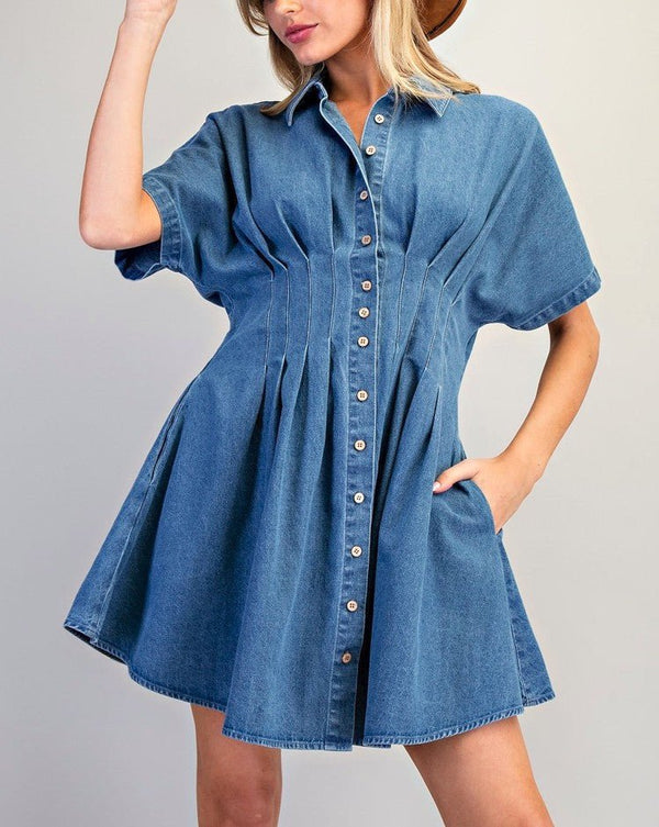 blue blush denim dress ZUNIE GIRLS DENIM TOP TULLE BOTTOM BELTED DRESS (BLUE DENIM BLUSH 12)NWT