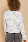 SALE POL Button Down Tweed Jacket - Curvy Size