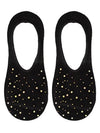 No - Show Liner Socks w/ Crystal Jewel Embellishments - Black - Blush & Cactus