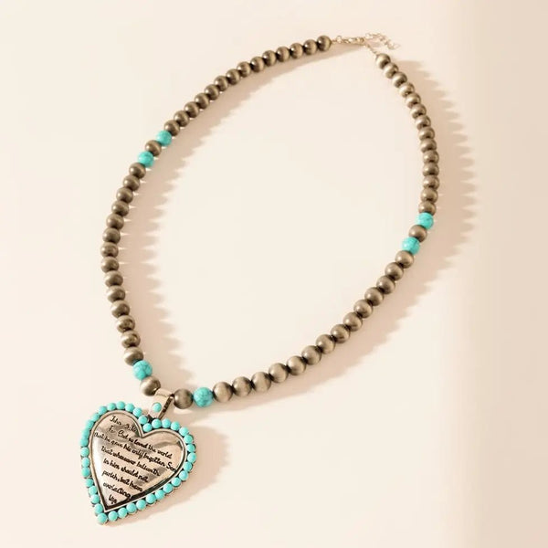 Heart of the Frontier Necklace in Storm Oasis - Blush & Cactus