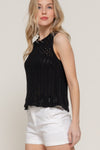 Sleeveless Crochet Spring Sweater