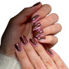 PaintLab Rose Chrome Nails Press On Nails - Blush & Cactus