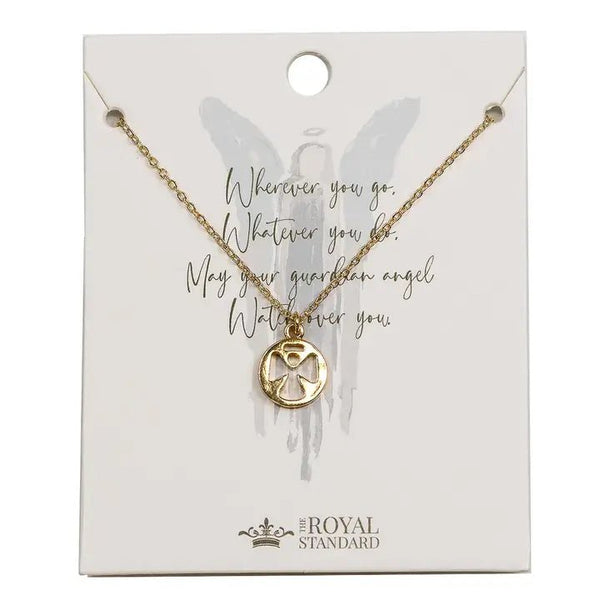 Guardian Angel Necklace Gold 16" - Blush & Cactus