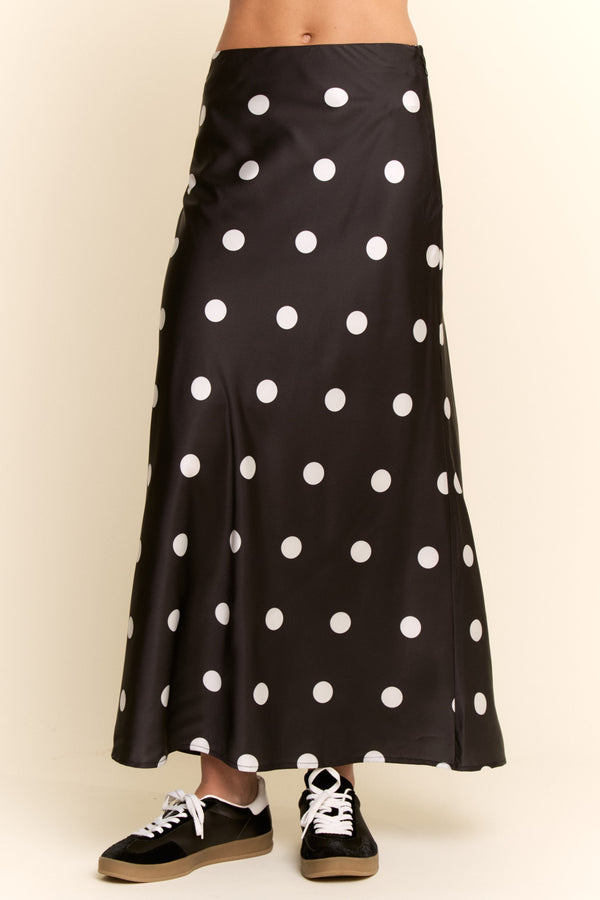 Davi & Dani Polka Dot Long Skirt