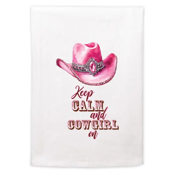 Flour Sack Towel - Keep Calm and Cowgirl On
