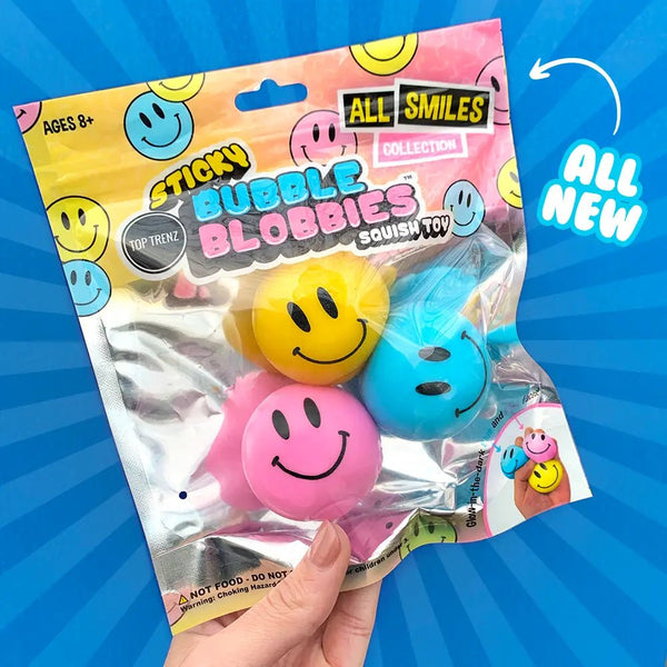 Sticky Bubble Blobbies - Happy - Blush & Cactus