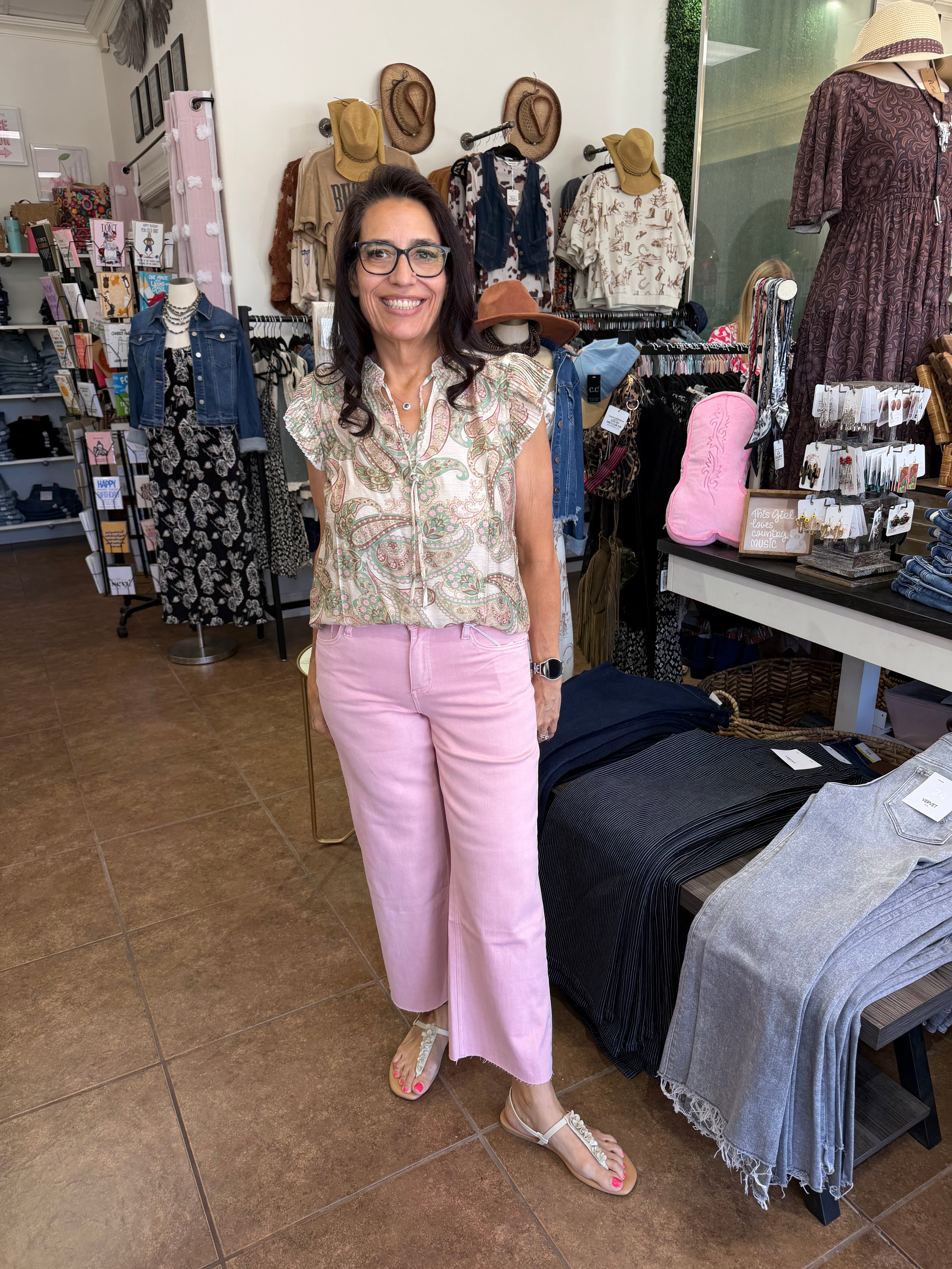 Pink Vervet Wide Leg Jeans