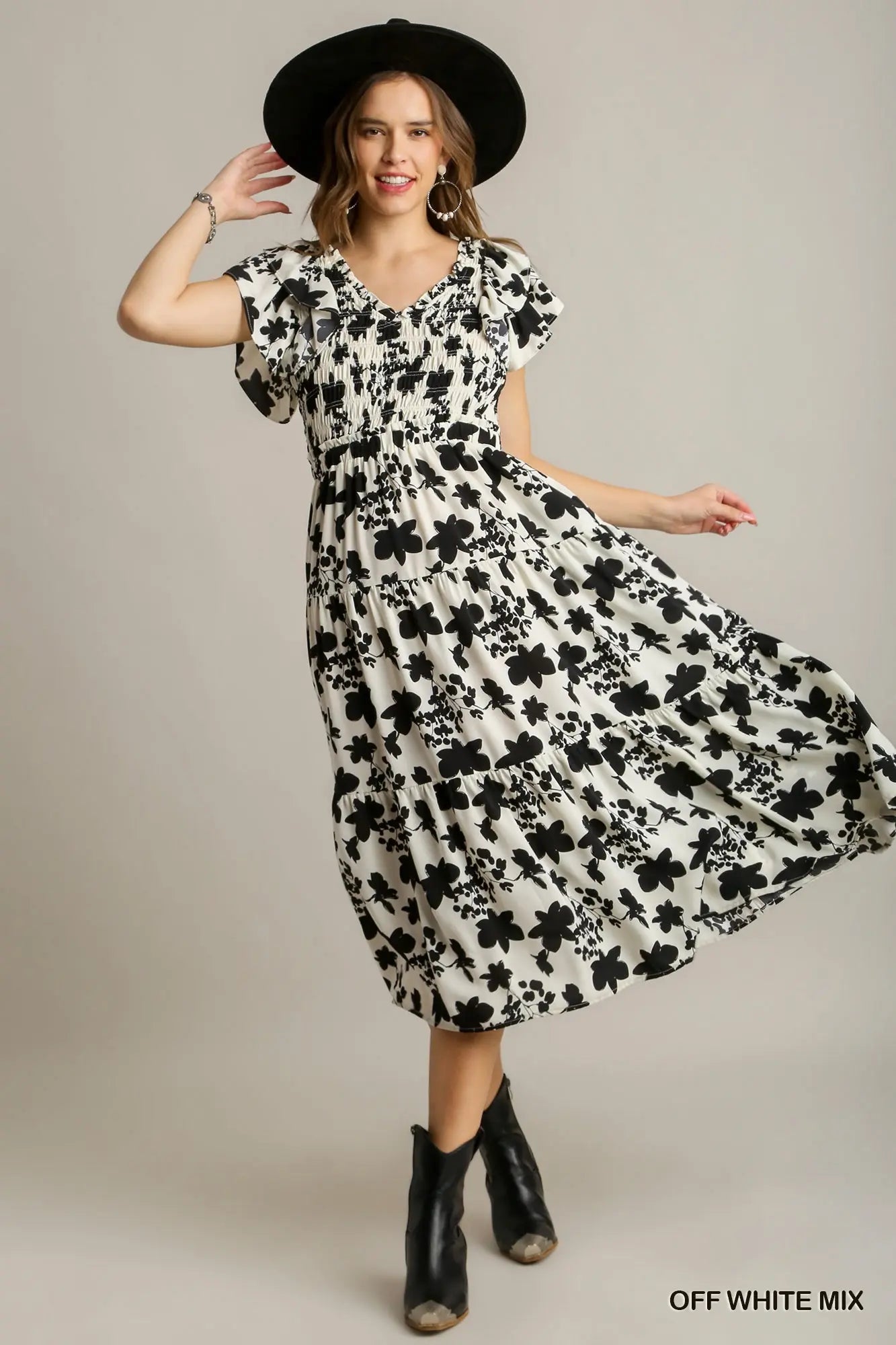 Ivory Noir Muse Dress - Blush & Cactus