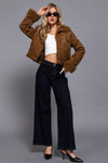 Inside Fur Suede Short Jacket - Blush & Cactus
