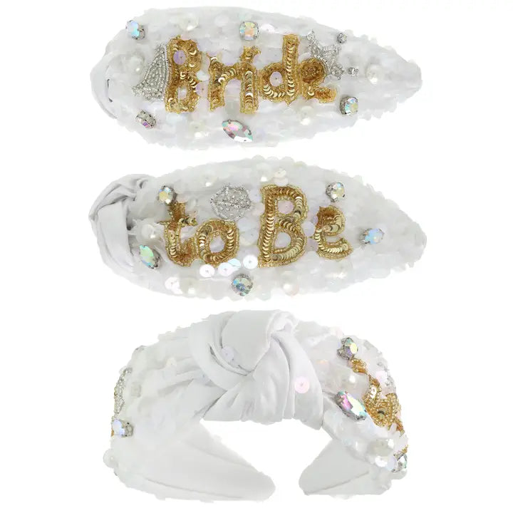 Bride To Be Jewel Embellished Top Knotted Headband