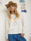 Beach Cowgirl Long Sleeve Knit Top - Blush & Cactus