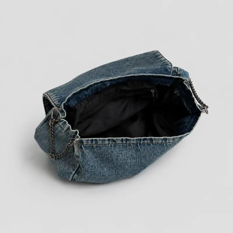 Blue Denim Shoulder Bag - 5 patches - Blush & Cactus