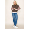 Staccato Color Blocked Stripe Hoodie Top