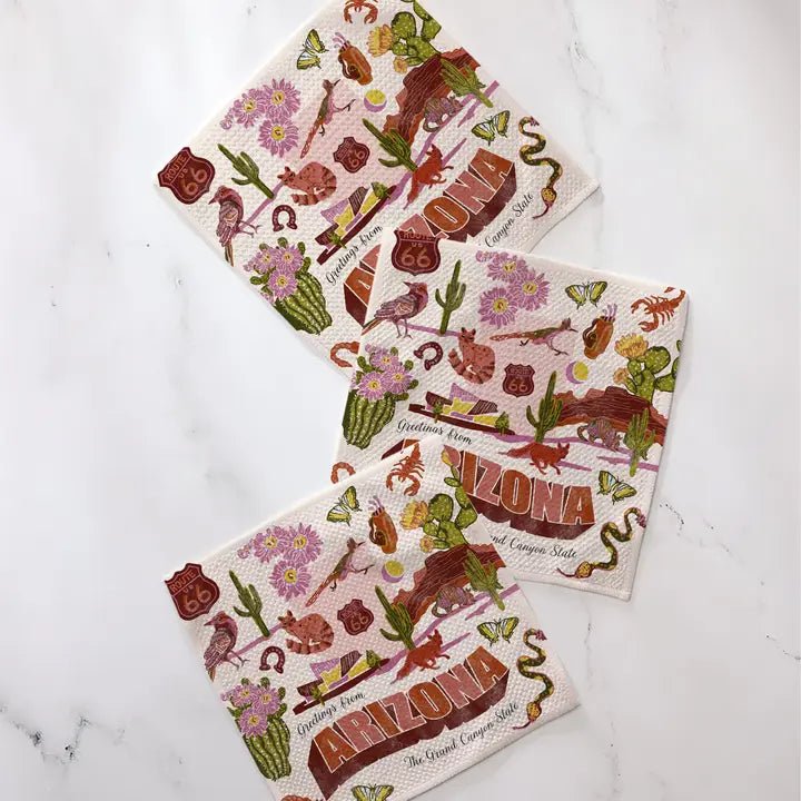 Greetings from Arizona Dishcloth Set - Blush & Cactus