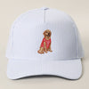 Golden Retriever Embroidered Seersucker Stripe Trucker Hat