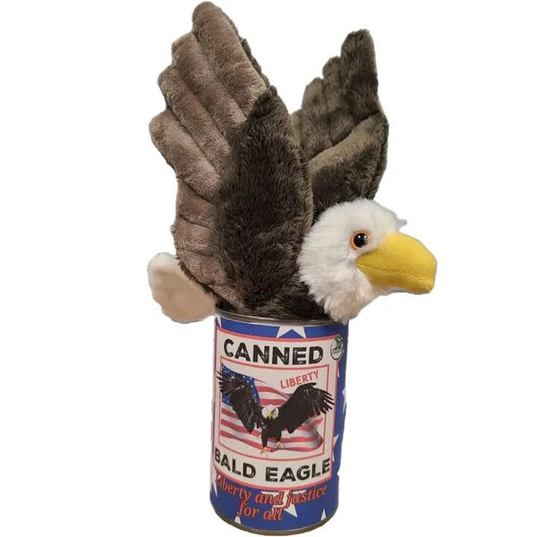 Canned Bald Eagle W/Jokes Plush Patriotic American Flag USA - Blush & Cactus