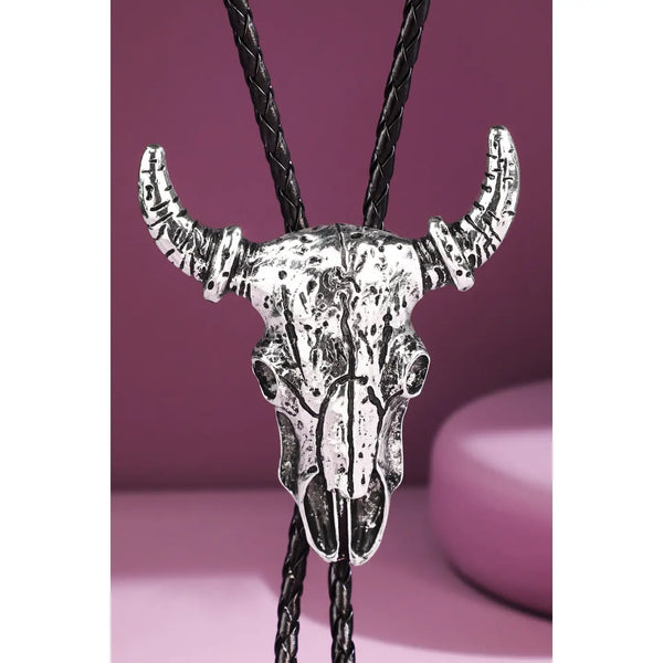 Steer Skull Bolo Tie - Blush & Cactus